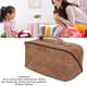 thumbnail image 4 of Neceser de maquillaje ANGGREK gran capacidad marrón claro resistente a los arañazos elegante impermeable cierre de cremallera Bolsa de cosméticos de Cuero PU con asa para viajes, 4 of 8