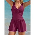 thumbnail image 2 of Asoul Romper Swimsuits for Women Tummy Control One Piece Swimsuits with Shorts Slimming Bathing Suits, 2 of 8