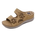 thumbnail image 2 of Juebong Sandals clearance Leather Sandals Women Dressy Summer 2024 Peep Toe Platform Sandals Shoes Beach Wedges Ladies Flip Flops Orthopedic Sandals, 2 of 5