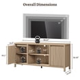 thumbnail image 7 of SICOTAS Modern TV Stand for TVs up to 65", Fluted TV Console Table with Storage Cabinets & Adjustable Shelves, 26" Tall Entertainment Center for Living Room, Light Oak, 7 of 7