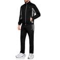 thumbnail image 3 of Little Donkey Andy Men's 2 Piece Full Zip Tracksuit Set, 4 Way Stretch Breathable Athletic Outfit with Reflective Details & Zipper Pockets, for Gym Running Outdoor, Black 2XL, 3 of 9