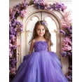thumbnail image 2 of Telón de fondo fotográfico Kate, puerta pintada con flores moradas, 7 x 5 pies, 2 of 6