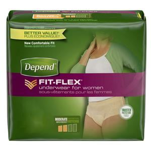Kimberly Clark Depend Undergarments Kimberly Clark Depend Women's Moderate Absorbency Underwear ''19 count Large, 38'' to 50'' Waist'' 8 Pack ()