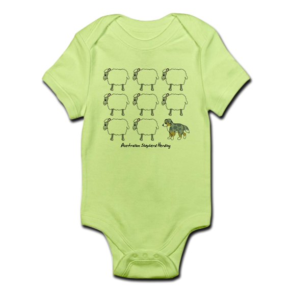 CafePress - Herding Australian Shepherd Infant Bodysuit - Baby Light Bodysuit