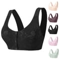 thumbnail image 2 of Daisy Bras for Older Women No Underwire Front Closure Comfort Senior Wireless Snap Closing Bra,Black,40, 2 of 6
