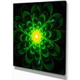 thumbnail image 2 of Glowing Green Fractal Flower on Black - Floral Canvas Art Print, 2 of 3