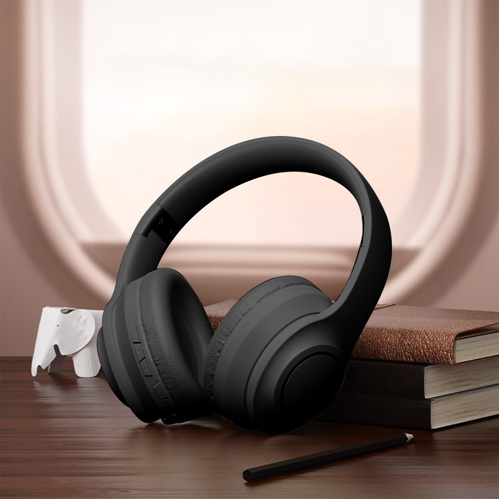 Bixock Bluetooth Headphones Wireless, Over-ear Wireless Headset 180-hour Battery Microphone Supports AUX Audio Cable Connection Works With Bluetooth Devices Plugs In Card