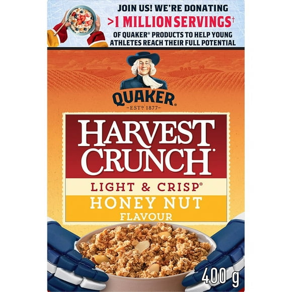 Quaker Harvest Crunch Light & Crisp Honey & Nut Flavour Granola Cereal, 400g