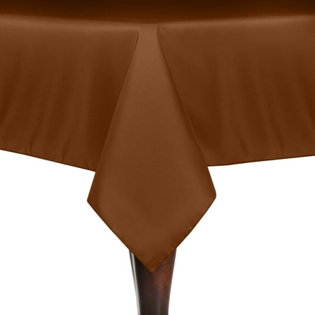 

Ultimate Textile (5 Pack) 60 x 90-Inch Rectangular Polyester Linen Tablecloth - for Wedding Restaurant or Banquet use Copper Brown