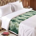 thumbnail image 3 of Botanical Bed Runner for Twin Size Bed, Spring Watercolor Green Trees Mystic Romantic Forest Soft Bedding Scarf Bedding Protector Slipcover Sofa Throw for Bedroom Hotel Guesthouse, 3 of 8