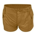 thumbnail image 4 of Y2K Shorts, Comdrip Women's Cargo Shorts Elastic Waist Pockets Summer Casual Shorts Y2K Shorts Shorts for Women Shorts for Women Low Rise Brown M, 4 of 6