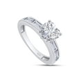 thumbnail image 3 of AFFY 2.50CT Heart & Baguette Moissanite Diamond Promise Ring for Women 14K White Gold over Silver-5, 3 of 5