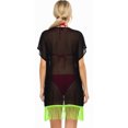 thumbnail image 2 of HAPPY BAY Women's Chiffon Summer Beach Open Front Maternity Beachwear Duster Kimono Cardigan XL-XXL Lime Fringes_AB744, 2 of 5