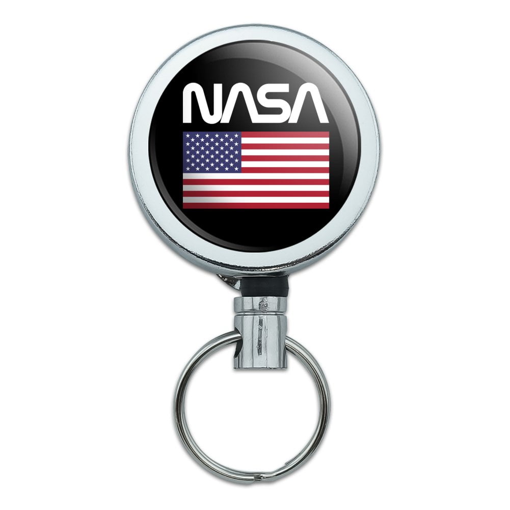 Details about   1 USA Flag image Retractable Reel ID Badge Key Card Name Tag Holders Belt Clip 