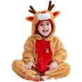 thumbnail image 3 of Bovxnpu Fall Winter Newborn Bodysuit, Infant Rompers, Toddler Boys Girls Cute Cosplay Romper Long Sleeve Hooded Jumpsuit Cute Flannel Clothes, 3 of 8