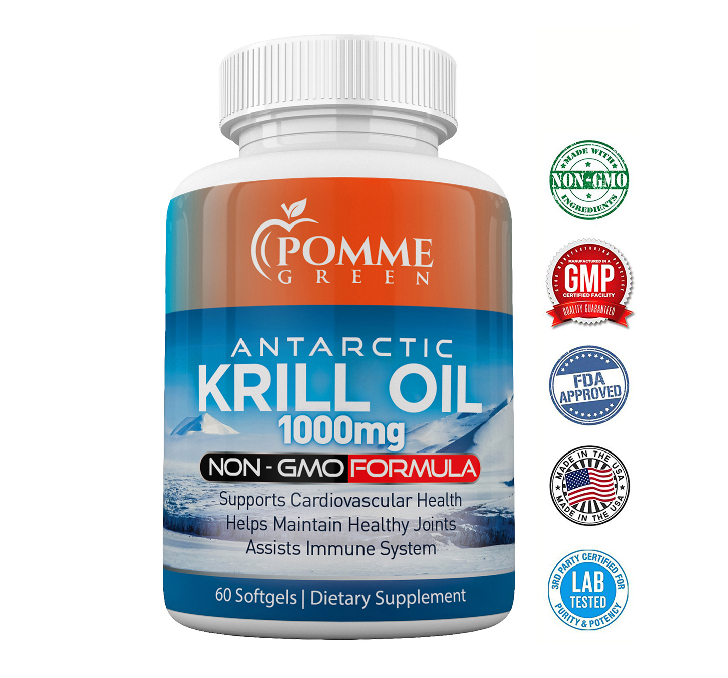 Krill Oil by Pomme Green Nutrition, 1000 mg, AntiInflammatory, Toxin