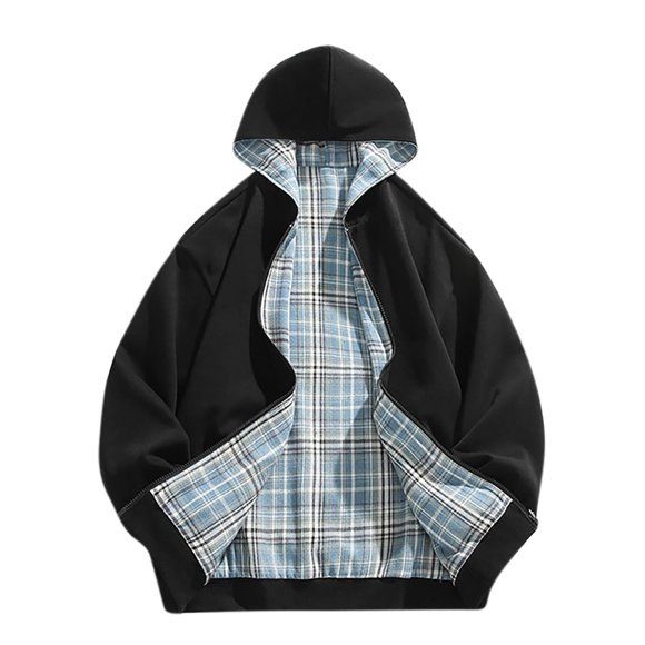 Pisexur Plus Size Jackets for Men Men's Double-sided Cardigan Loose Oversized Casual Hoodie Men's Top Coat Long Sleeved Hooded Casual Jacket/jacket Fall Jackets Windbreaker Jackets