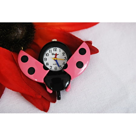 Bug Watch - Laminated Poster Watch Ladybug Pink Poster 24x16 Adhesive Decal