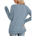 thumbnail image 3 of OALUXE Long Sleeve Shirts for Women Dressy Casual Tunic Tops Crewneck Side Split Lightweight Pullover Sweaters, 3 of 7