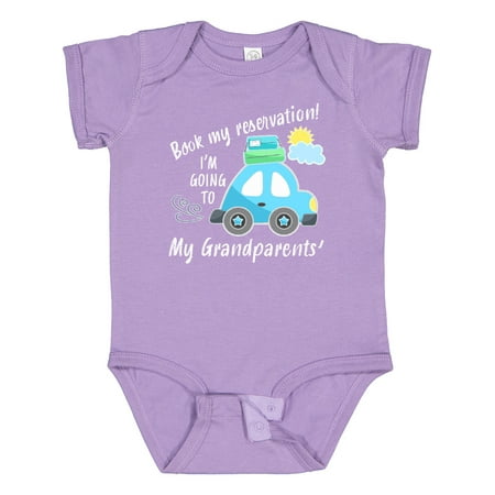 

Inktastic Book My Reservation! I m Going to My Grandparents Boys or Girls Baby Bodysuit