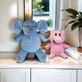 thumbnail image 2 of Plush Toys Generic 2024 Blue Elephant and Pink Pig para niños, 2 of 6