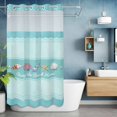 thumbnail image 6 of No Hook Shower Curtains with Snap-in Liner Set, Teal Summer Coastal Waterproof Hotel Style Bathroom Shower Curtain, Modern Ocean Waves Starfish Shell Breathable Mesh Top Bath Curtains 36''x72'', 6 of 9