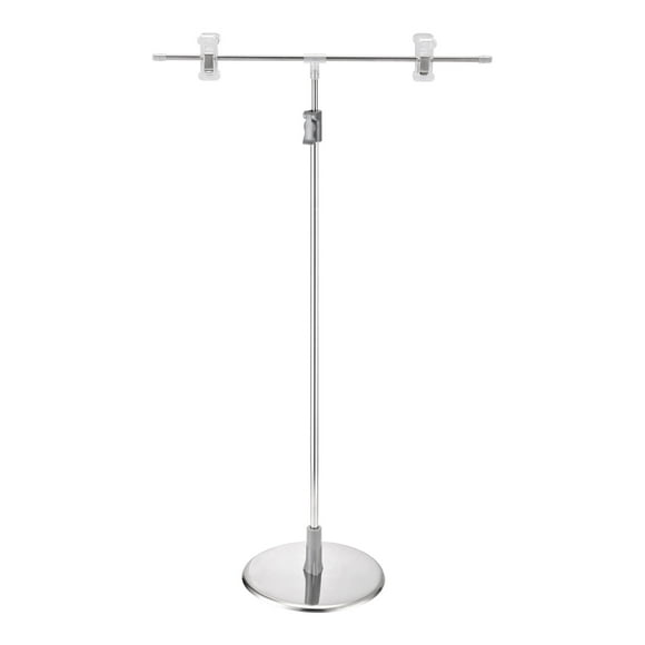 Soporte publicitario ajustable en forma de T Uxcell, soporte de exhibición de acero inoxidable de escritorio con clip