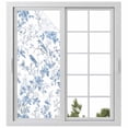 thumbnail image 2 of White Blue Spring Floral Window Privacy Film, Summer Birds Botanical Static Cling UV Sun Blocking Tint Film Heat Control Windows Films for Bedroom Bathroom, Window Stickers 23.6"x59", 2 of 8