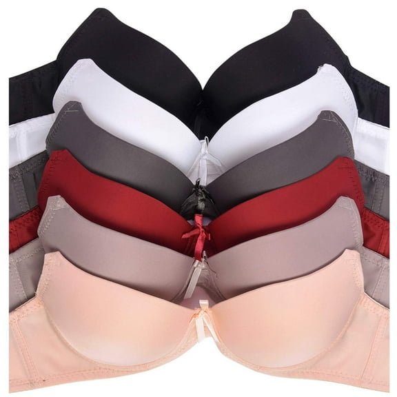 DailyWear Womens Push Up Bra Various Styles (Pack of 6) (4186PU1, 34B)