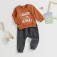 thumbnail image 2 of Douhoow 2Pcs Baby Boy Winter Outfits Long Sleeve Sweatshirt Tops Drawstring Sweatpants 0-3 Years, 2 of 9