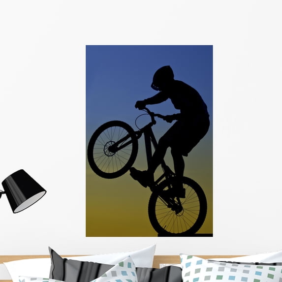 Extreme Bike Rider Wall Mural Decal by Wallmonkeys Vinyl Peel and Stick Graphic (36 in H x 24 in W)
