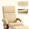 thumbnail image 6 of HOMCOM Recliner Chair with Ottoman, Electric Faux Leather Recliner with 10 Vibration Points and 5 Massage Mode, Reclining Chair with Remote Control, Swivel Wood Base and Side Pocket, Beige, 6 of 9