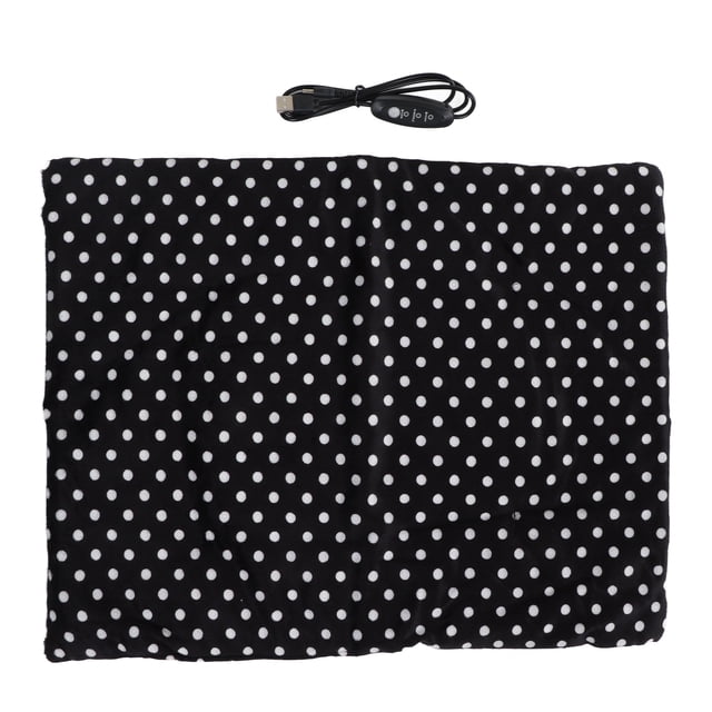 Tapis Chauffant Lavable Et Pliable, 3 Températures Réglables, Chargeur USB, Pour Animaux De Compagnie, Pour Chat Et Chien, En Hiver(Point blanc)