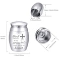 thumbnail image 2 of Small Urns for Ashes Mini Cremation Urns Ashes Keepsake Memorial Stainless Metal Funeral Urn Cross Burial for Pet Human Dog Cat 1.57x1.18 Inch-God Has You In His Arms I Have You In My Heart, 2 of 9