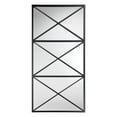 thumbnail image 1 of Benzara BM241231 Mirror with Tri Panel Sleek Metal X Frame & Window Pane Design, Black, 1 of 1