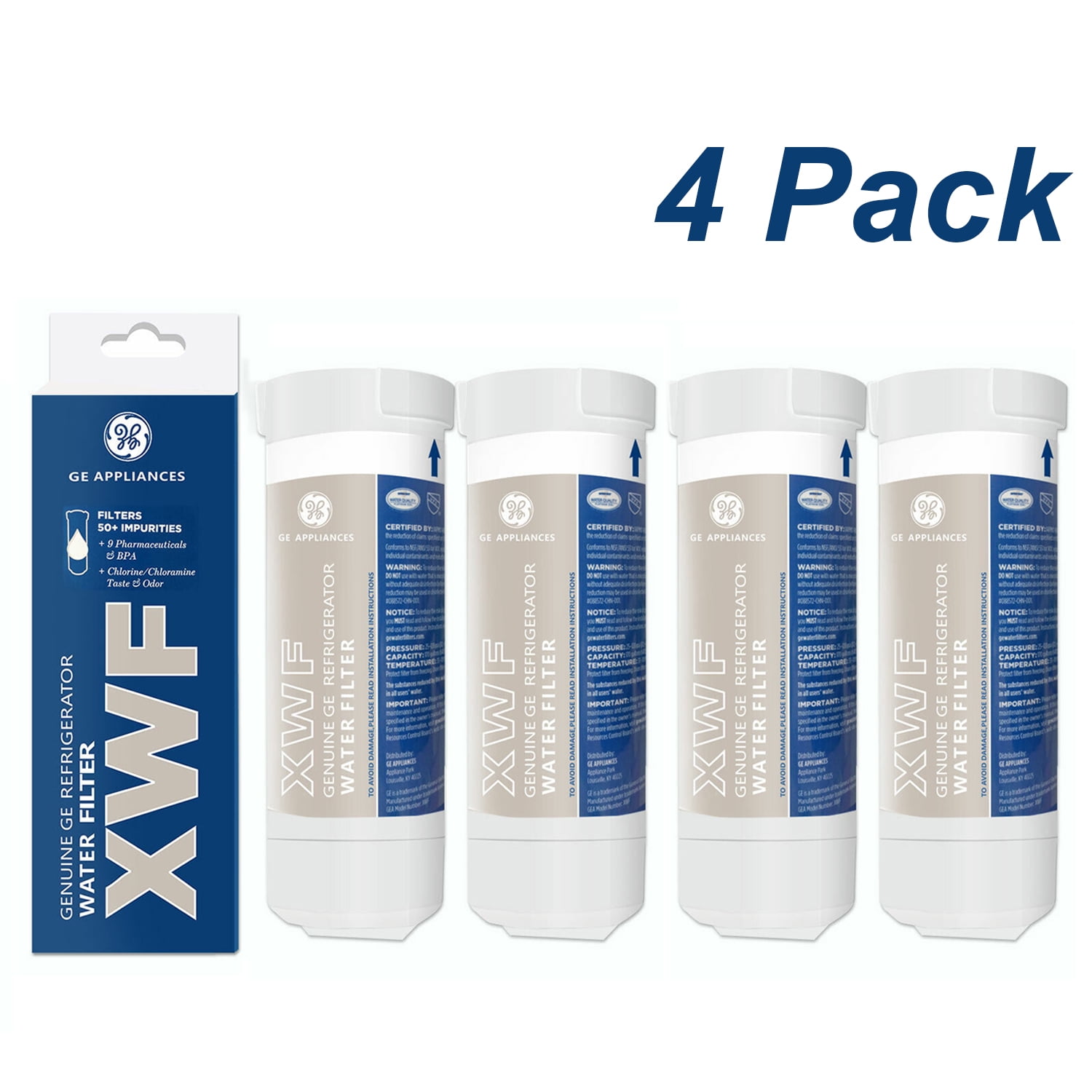 4 Pack XWF Replacement XWF Appliances Refrigerator Water Filter(Not XWFE)