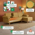 thumbnail image 3 of Sala Modular Reversible Makora Brunello Con Memory Foam, Color Mostaza, Lino Respaldo Reclinable De 3 posiciones., 3 of 10