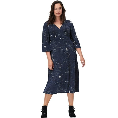 - Ellos Plus Size Empire Waist Midi Dress