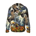 thumbnail image 2 of Goofa Sunflower Field Spotted Dog Printed Women's UPF 50+ Sun Protection Hoodie Jacket Lightweight Long Sleeve Sun Shirt for Women with Pocket Hiking Outdoor-Large, 2 of 9