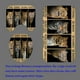 thumbnail image 4 of Juego de 4 cortinas de ducha con diseño de león, pareja de leones, azul real, rosa, flores, vida salvaje africana, safari, decoración de baño, cortina de ducha de tela impermeable, alfombra de baño, 4 of 7