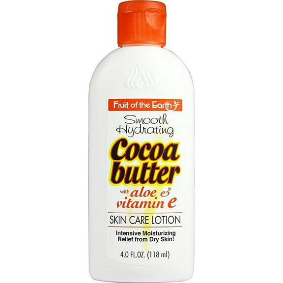 Fruit of the Earth Cocoa Butter Moisturizing Lotion with Aloe 4 Ounce, 6 Pack