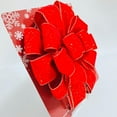 thumbnail image 4 of Christmas Jumbo Bows Gift Boxed, 52 Inches by 12 Inches Gold Wired Red Velvet Bows with Gold Confetti and Four Long Tails for Wreath, Floral, Christmas Tree Topper, Outside Bowknot, 4 of 7