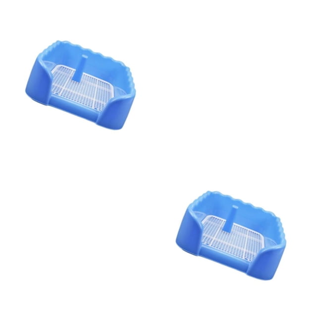 Billuyoard Inodoro para perros, bandeja para orinal para cachorros, inodoro para mascotas para interiores y exteriores, para perros medianos, azul Azul 2piezas