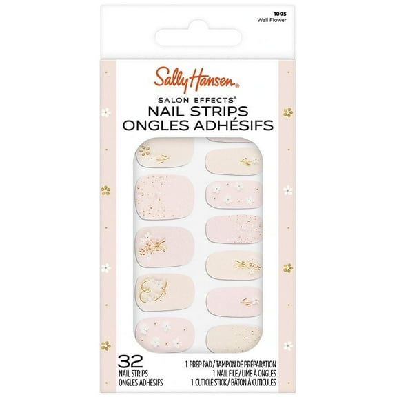 Sally Hansen Salon Effects Nail Strips, Wall Flower 1.0 set Pack of 2