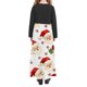 thumbnail image 5 of Vestido de manga larga con cuello redondo para niña, estampado navideño, manga larga, cuello redondo, bolsillos, falda larga informal para adultos, vestido de poliéster para niña., 5 of 5