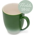 thumbnail image 6 of Green White Two Toned Ombre Matte 10 ounce Ceramic Stoneware Coffee Cup Mugs Set of 4, 6 of 6