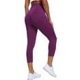 thumbnail image 3 of NELEUS Womens High Waist Capri Yoga Leggings Cropped Pant for Workout with Two Pockets,Purple,US Size 3XL, 3 of 9