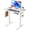 Pearl White, variant on Small Electric Standing Desk, 40" ×20" White Standing Table, Height Adjustable Compact Sit Stand Desk with Splice Board, Home Office Table with 2 Hooks