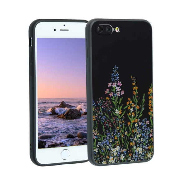 Compatible with iPhone 8 Plus Phone Case, Wildflower-0-2 Case Men Women, Flexible Silicone Shockproof Case for iPhone 8 Plus