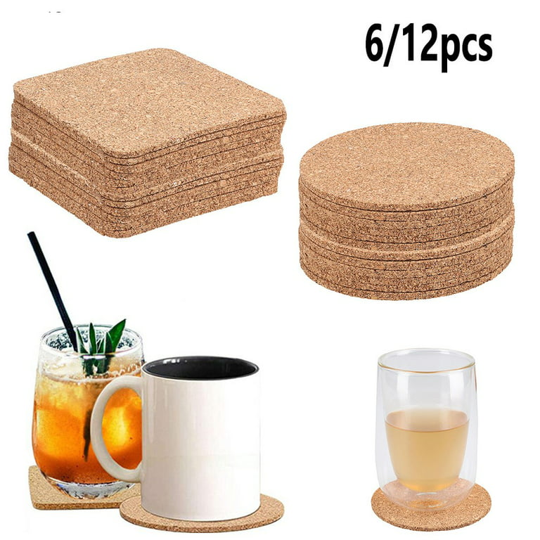  Cork Coasters 12 Pcs, Absorbent Heat Resistant Reusable Tea or  Coffee Coaster, Blank Coasters for Crafts,Warm Gifts Bar Coaster for  Relatives and Friends. : Home & Kitchen